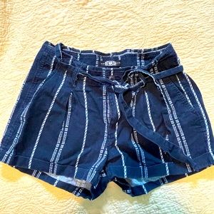 Rewash Striped Belted Shorts